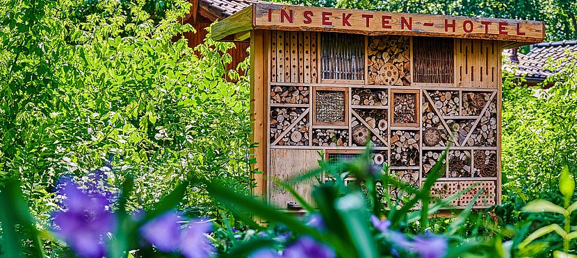 Umweltlotterie: Insektenhotels in Zusammenarbeit mit Kindergärten und Jägern aus Langen